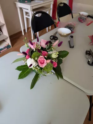 👥Cours d'Art floral Rose et Rose