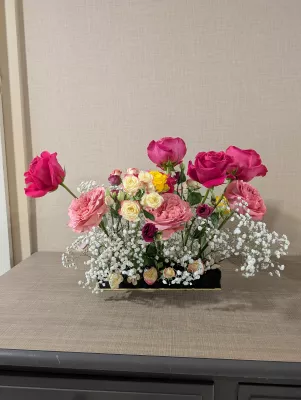 👥Cours d'Art floral Gypsophile et Rose