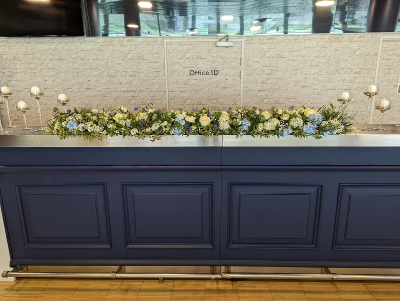 Long Pink Hydrangea Country-Style Bar Decoration, Bordeaux Wedding