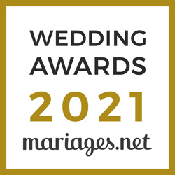 Badge officiel Wedding Award 2021 mariages.net — Alexandra Grall, fleuriste mariage Bordeaux et Gironde