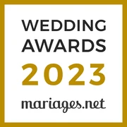 Badge officiel Wedding Award 2023 mariages.net — Fleurambulle, fleuriste mariage Bordeaux et Gironde