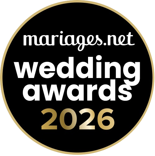 Badge officiel Wedding Award 2026 mariages.net — Alexandra Grall, fleuriste mariage Bordeaux et Gironde
